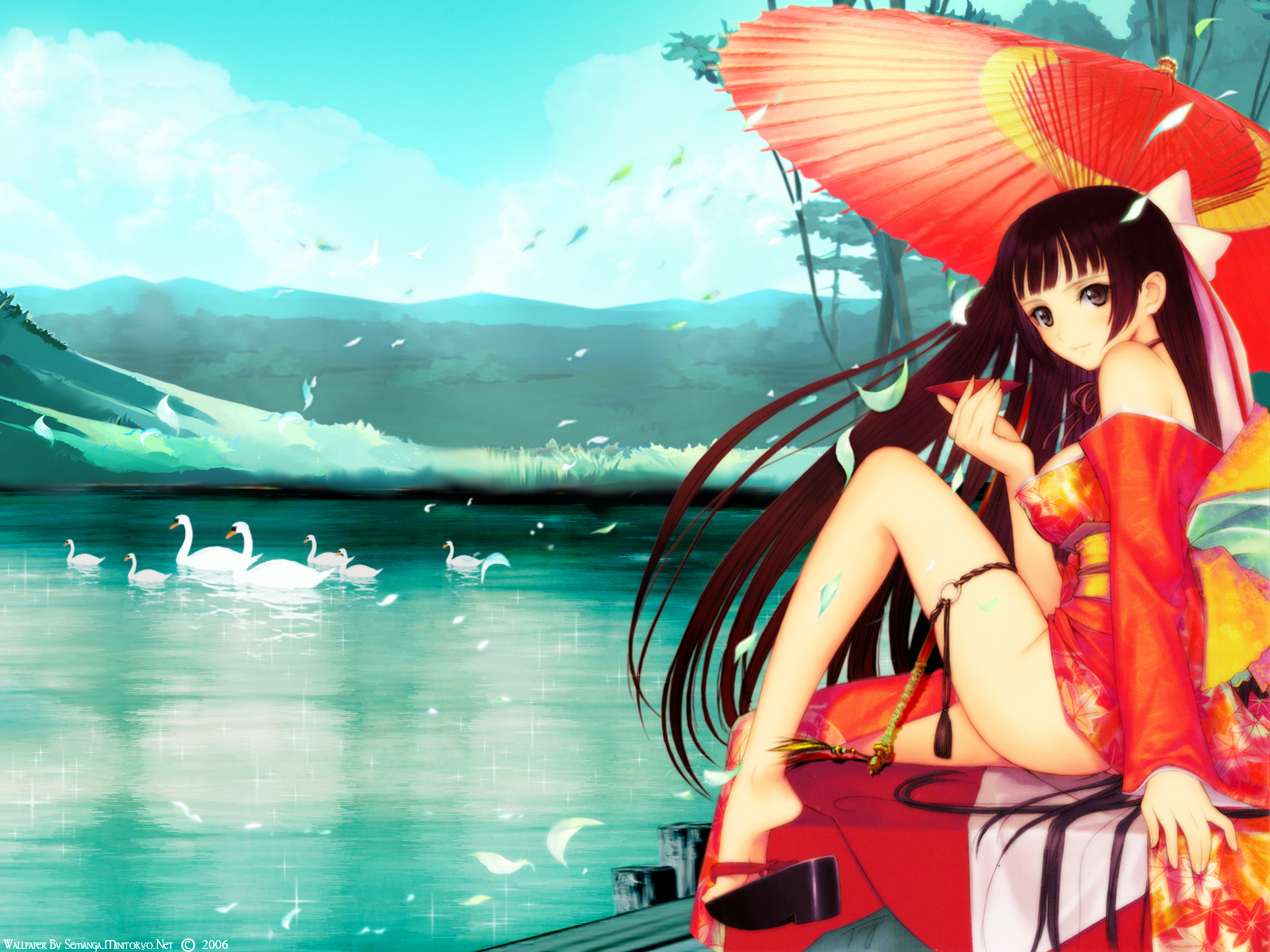 japanese_clothes, kimono, ryuna, shining_tears, taka_tony, umbrella