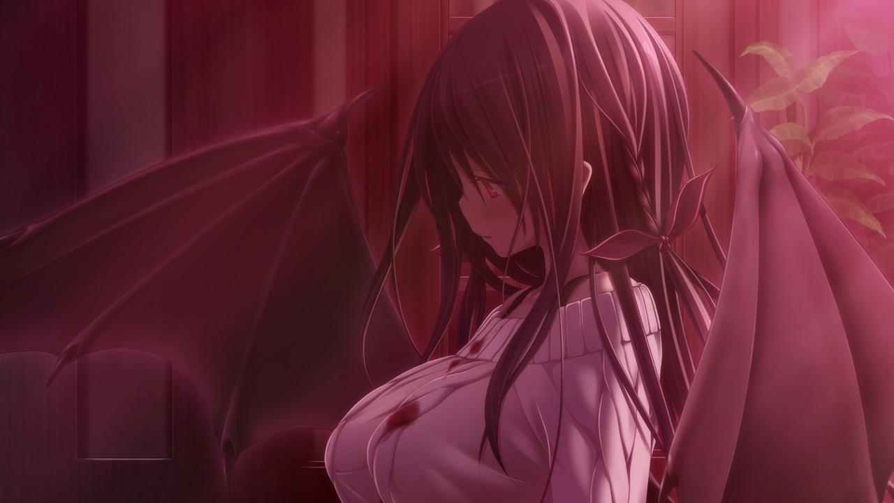 aoi_tori, blood, brown_hair, game_cg, koku, long_hair, purple_software, red_eyes