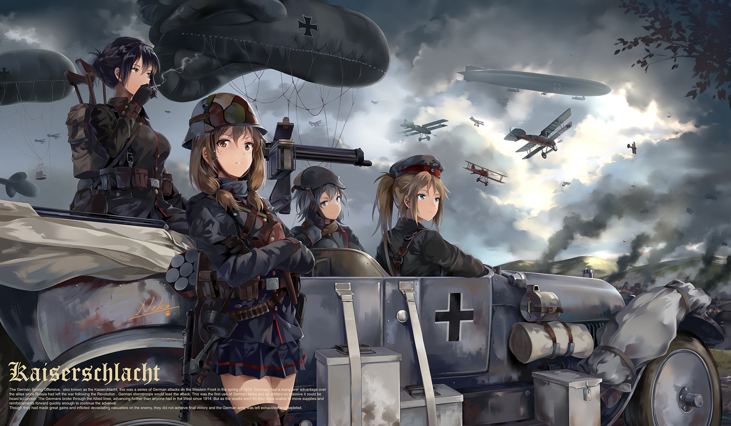 aircraft, aqua_eyes, battlefield_(series), black_hair, brown_eyes, brown_hair, car, cigarette