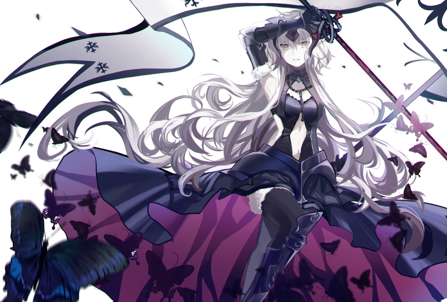 animal, armor, butterfly, chain, elbow_gloves, fate/grand_order, fate_(series), gloves