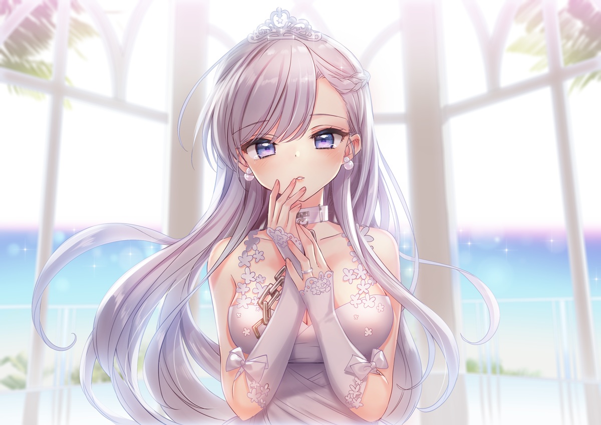 anthropomorphism, azur_lane, belfast_(azur_lane), blue_eyes, breasts, chain, cleavage, collar