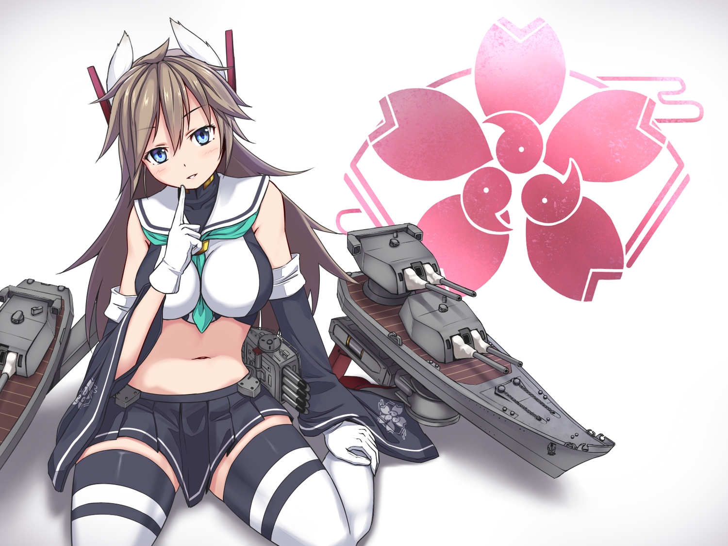 aliasing, animal_ears, anthropomorphism, aqua_eyes, azur_lane, breasts, brown_hair, furutaka_(azur_lane)