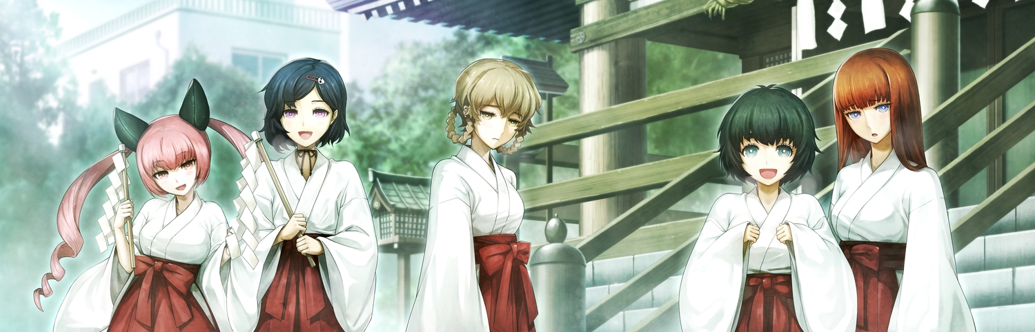 amane_suzuha, black_hair, braids, brown_eyes, brown_hair, faris_nyannyan, game_cg, group
