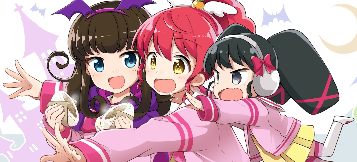 aqua_eyes, blush, bow, brown_hair, earmuffs, food, gaaruru, kurosu_aroma