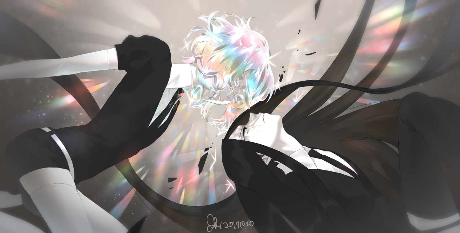 anthropomorphism, bort, diamond_(houseki_no_kuni), houseki_no_kuni, hutagi_rouka, polychromatic, signed