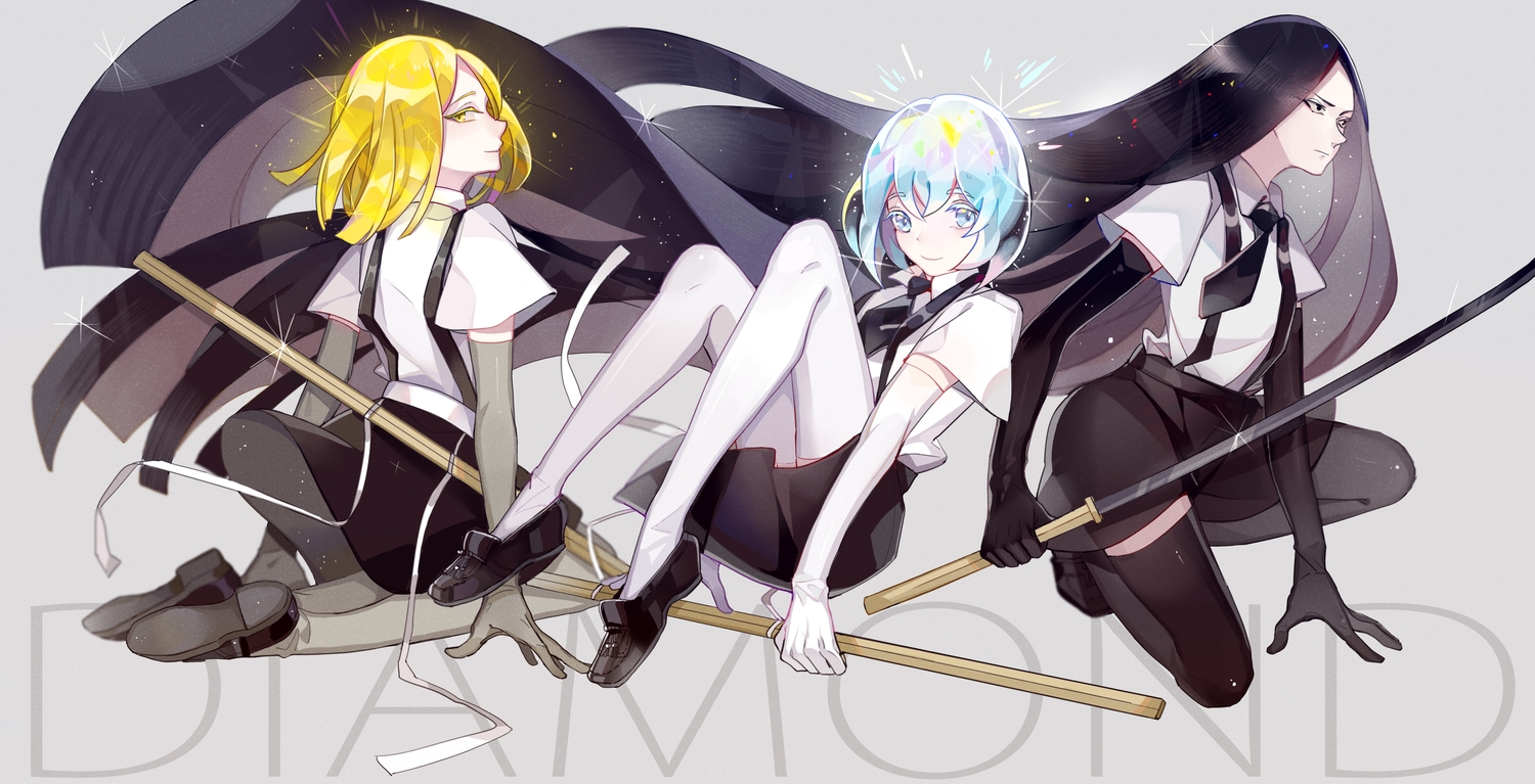 anthropomorphism, bort, diamond_(houseki_no_kuni), houseki_no_kuni, longyu, yellow_diamond_(houseki_no_kuni)