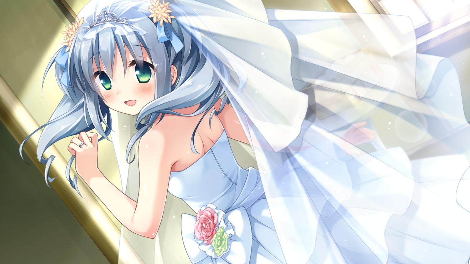 amakoi_syrups, aqua_eyes, game_cg, gray_hair, katori_rin, mint_cube, suimya, twintails
