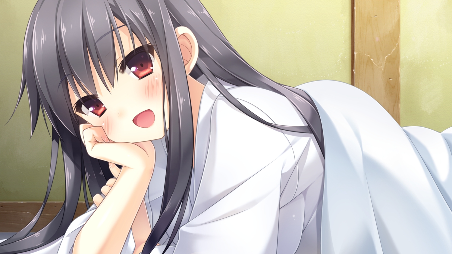 amakoi_syrups, blush, game_cg, gray_hair, kusaka_hozumi, long_hair, mint_cube, pan_(mimi)