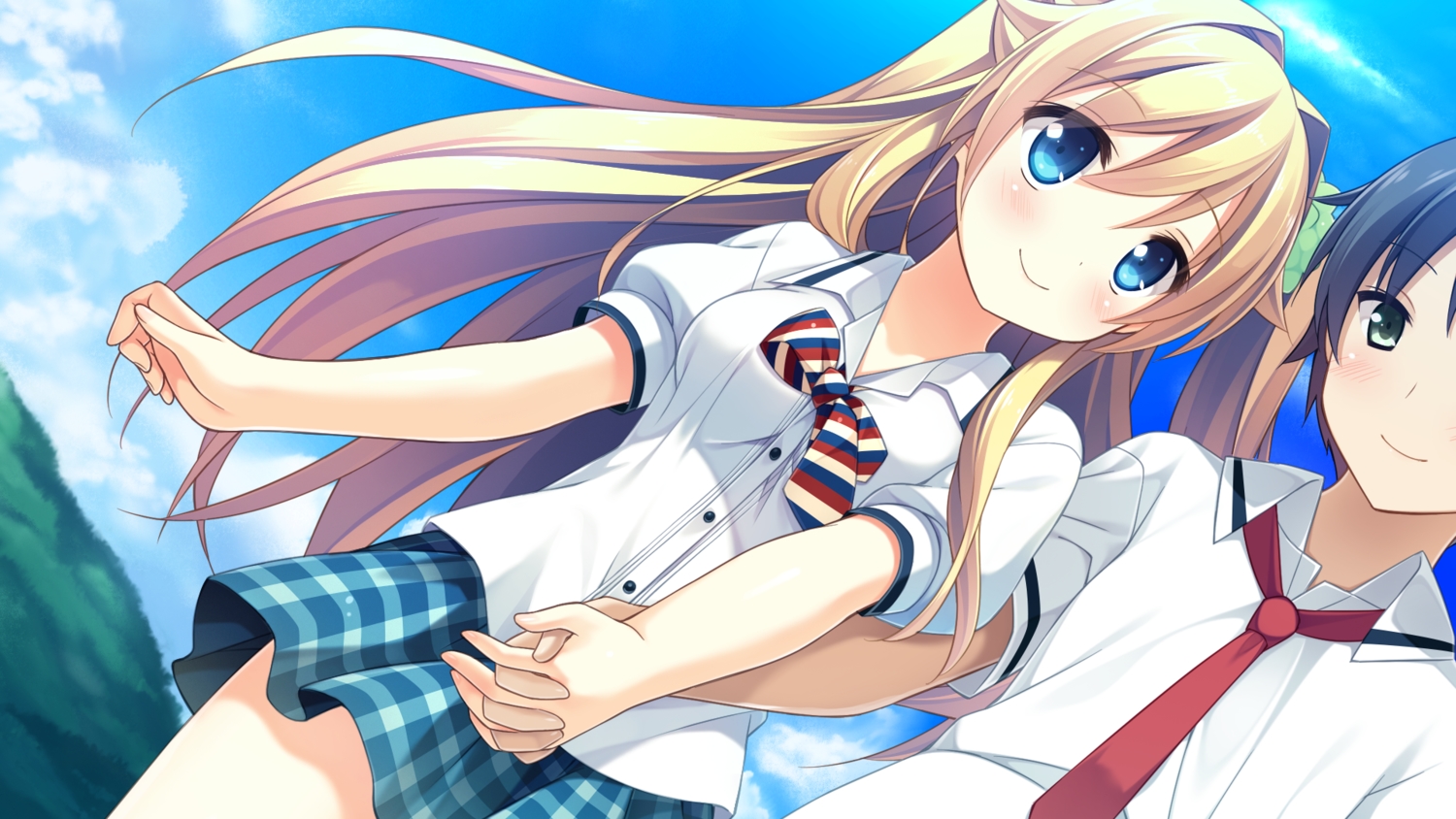 amakoi_syrups, anastesia_lawes, black_hair, blonde_hair, blue_eyes, game_cg, green_eyes, katori_sachikazu