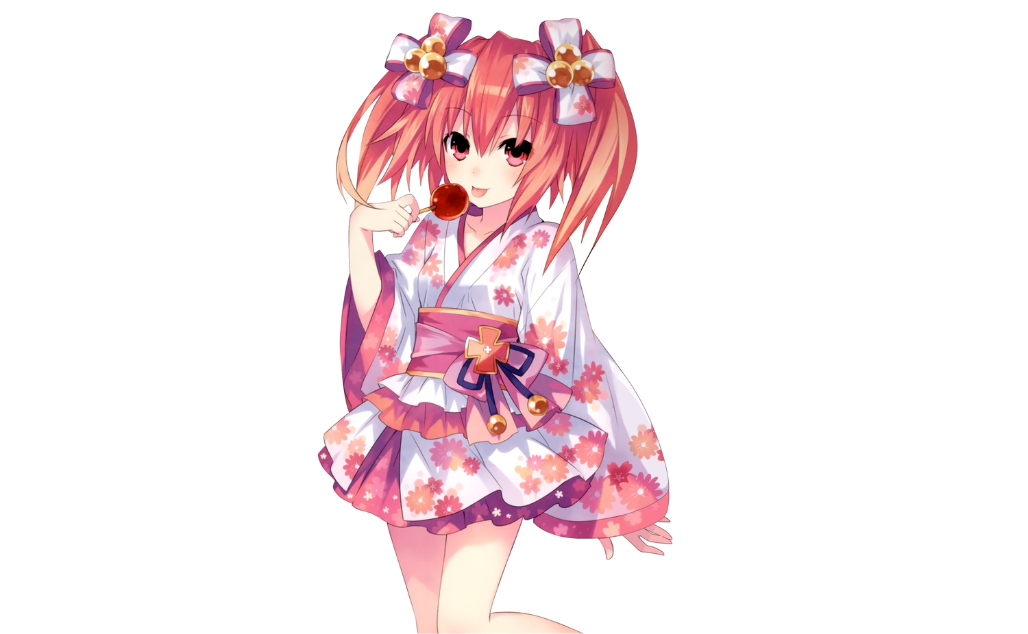alyn_(fairy_fencer_f), apple, candy, fairy_fencer_f, food, fruit, japanese_clothes, red_eyes