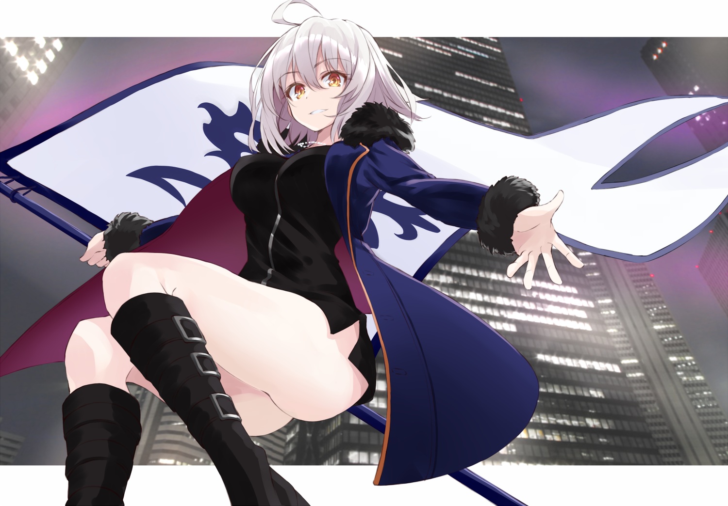 ass, boots, fate/grand_order, fate_(series), jeanne_d'arc_alter, jeanne_d'arc_(fate), necklace, short_hair