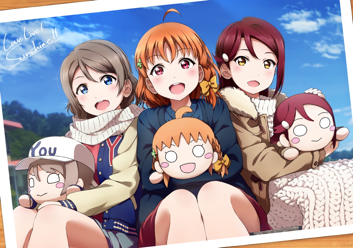 love_live!_school_idol_project, love_live!_sunshine!!, sakurauchi_riko, shiimai, signed, takami_chika, watanabe_you