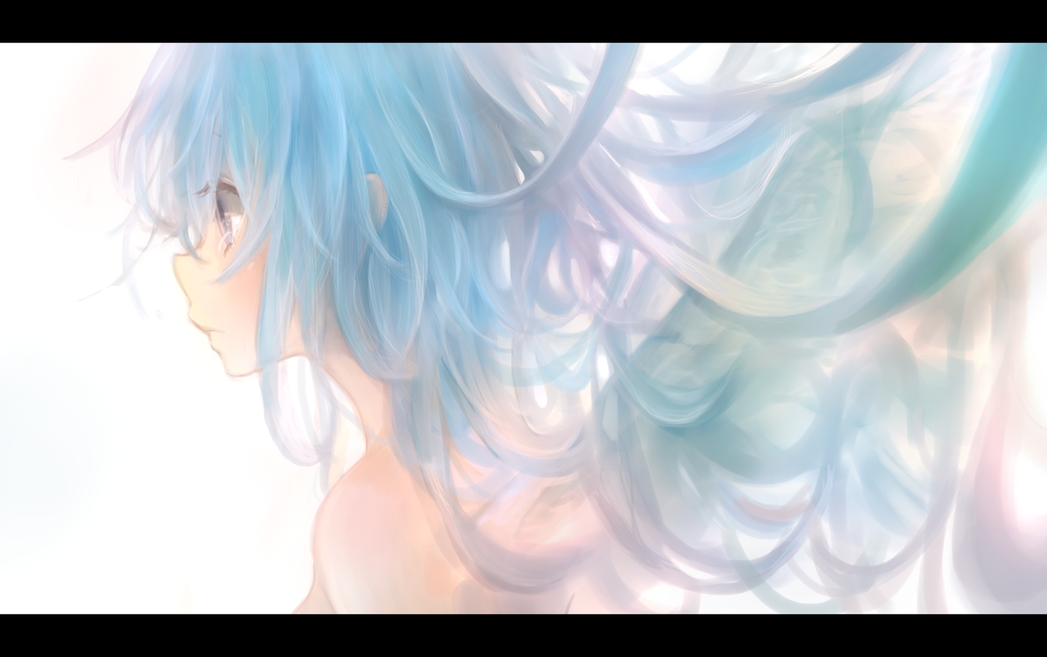 aqua_hair, close, long_hair, mari_(milkuro), original, polychromatic