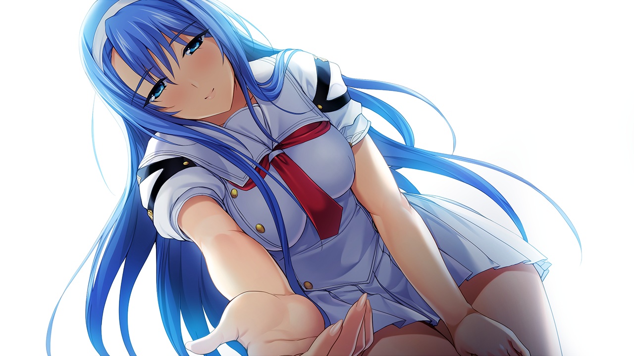 alice_soft, aqua_eyes, aqua_hair, breasts, choukou_shinki_ixseal, ellis_xillia, game_cg, headband