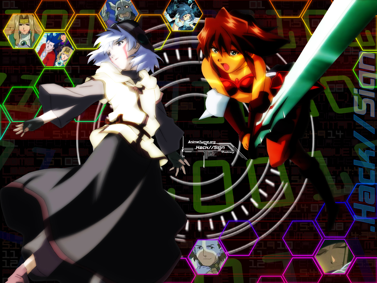 .hack//, .hack//sign, bear_(.hack//), bt, crim, mimiru, silver_knight, sora_(.hack//), subaru, tsukasa