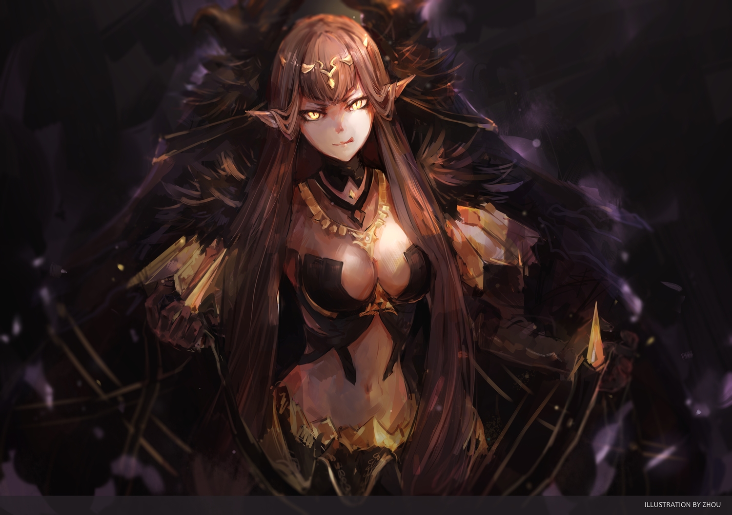 breasts, brown_hair, cleavage, dress, fate/apocrypha, fate/grand_order, fate_(series), long_hair