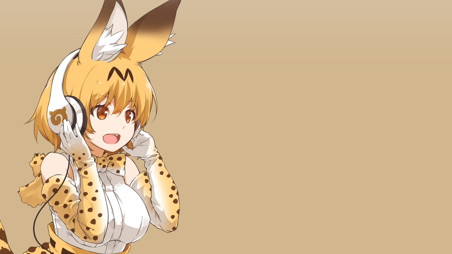 animal_ears, anthropomorphism, blonde_hair, bow, breasts, elbow_gloves, gloves, gradient