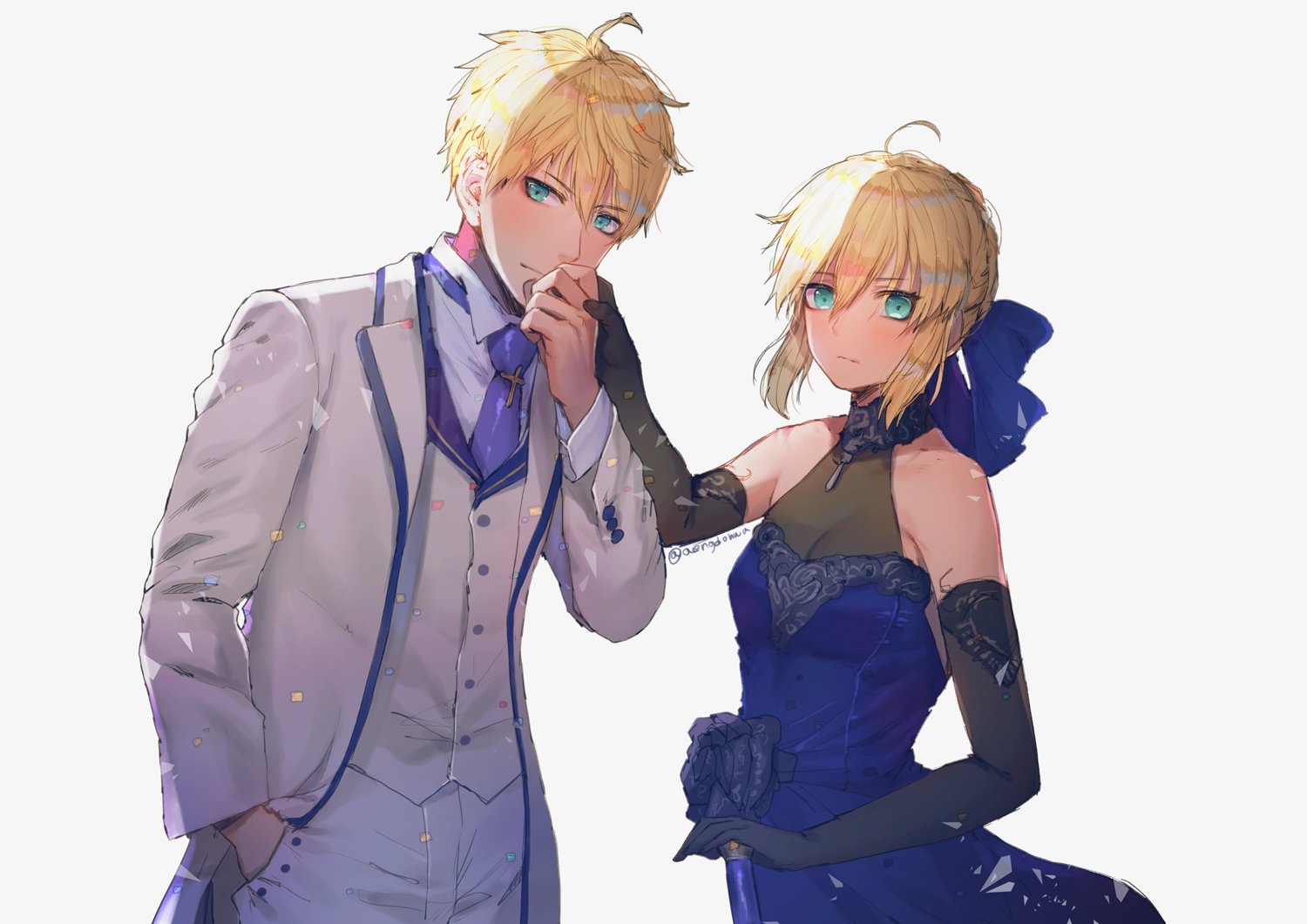 artoria_pendragon_(all), fate/grand_order, fate_(series), hanato_(seonoaiko), male, saber, signed