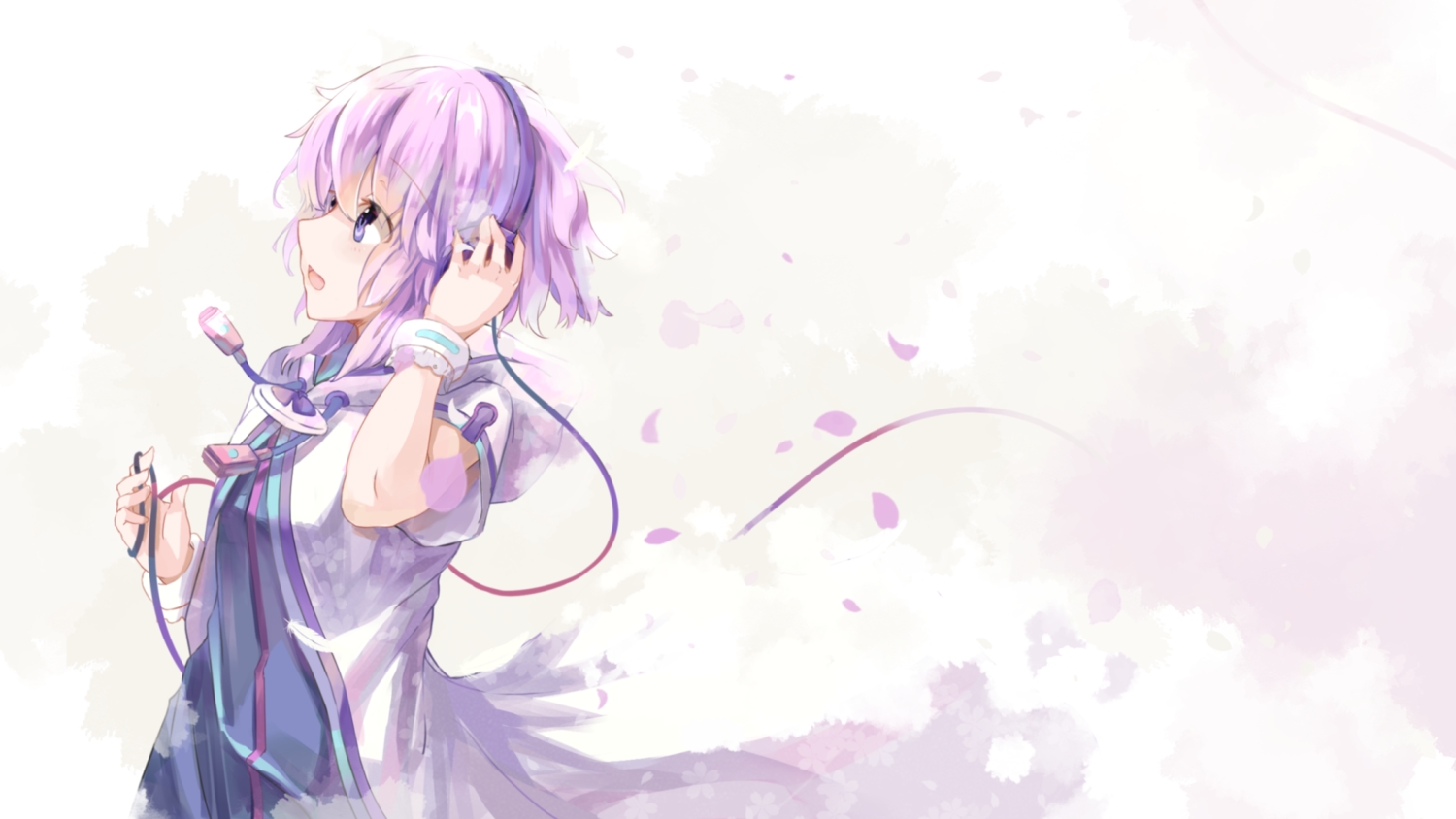 dress, headphones, hood, hyperdimension_neptunia, neptune, purple_eyes, purple_hair, shinsoyori