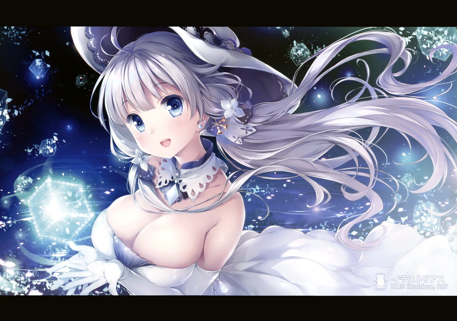 anthropomorphism, aqua_eyes, azur_lane, breasts, chiyingzai, cleavage, elbow_gloves, gloves