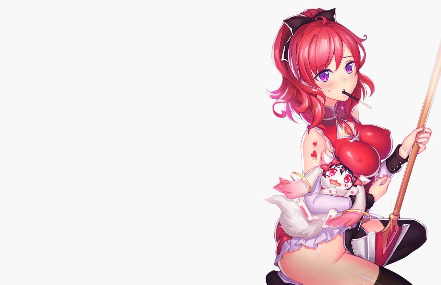breasts, cosplay, dress, erect_nipples, fiodo, food, kyuubee, love_live!_school_idol_project