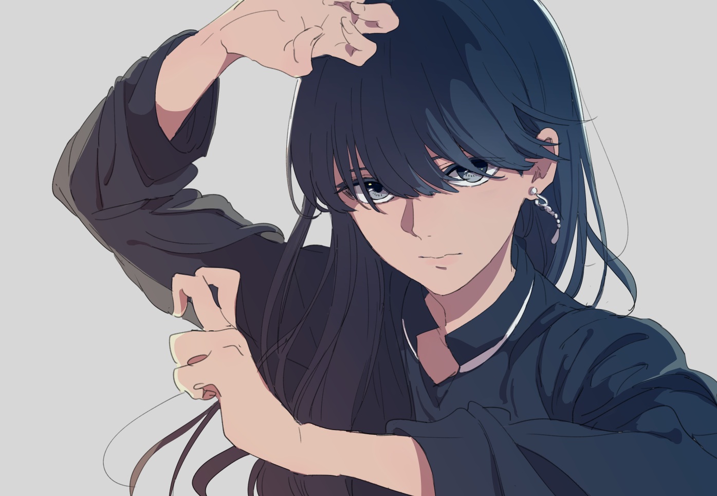 black_hair, close, gray_eyes, long_hair, monsieur, original
