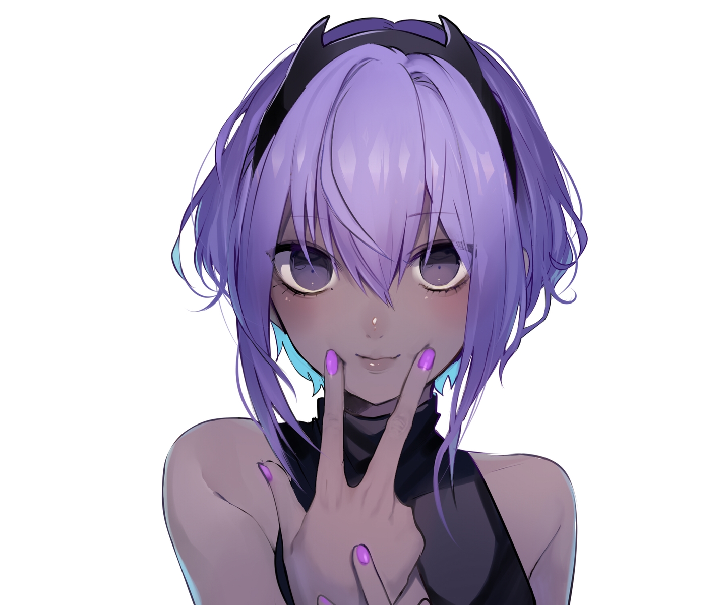 close, daimaou_ruaeru, dark_skin, fate/grand_order, fate_(series), hassan_of_serenity, headband, purple_eyes