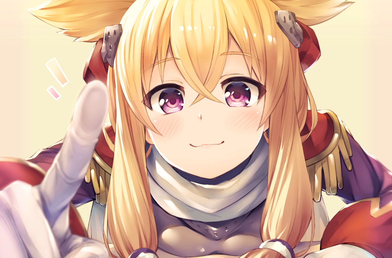 anthropomorphism, azur_lane, blonde_hair, blush, close, cloud_palette, gloves, long_hair, purple_eyes, twintails, uniform, warspite_(azur_lane)