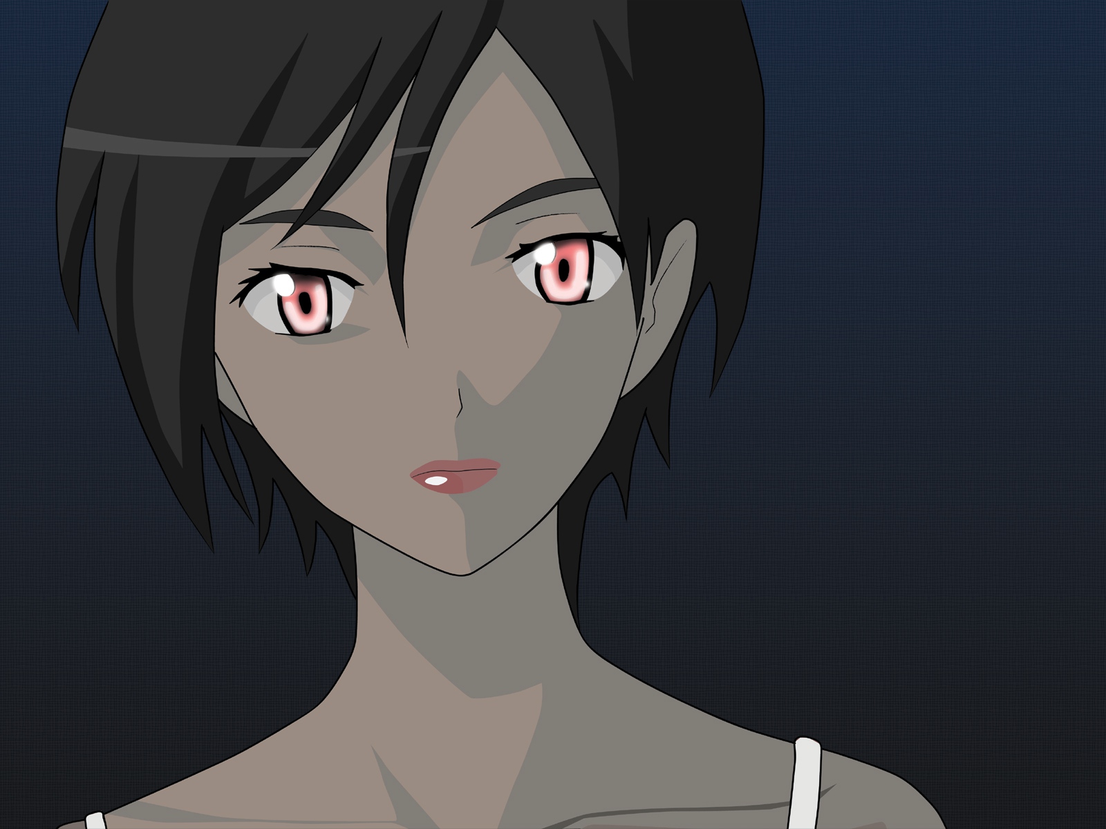 blood_(anime), otonashi_saya, red_eyes, vector