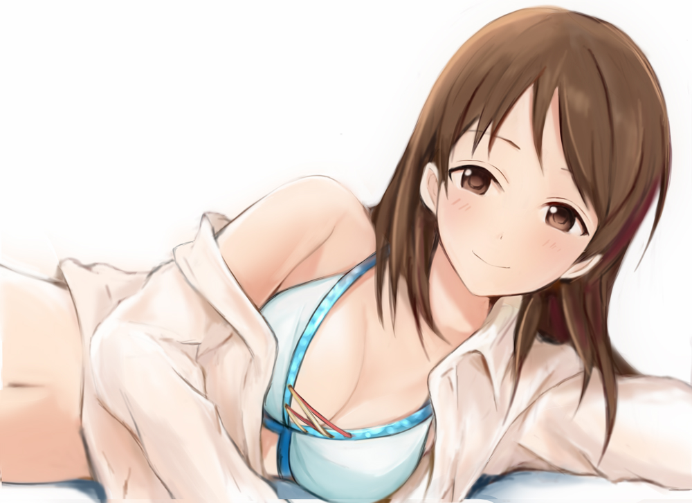 breasts, brown_eyes, brown_hair, cleavage, idolmaster, idolmaster_cinderella_girls, long_hair, nannacy7