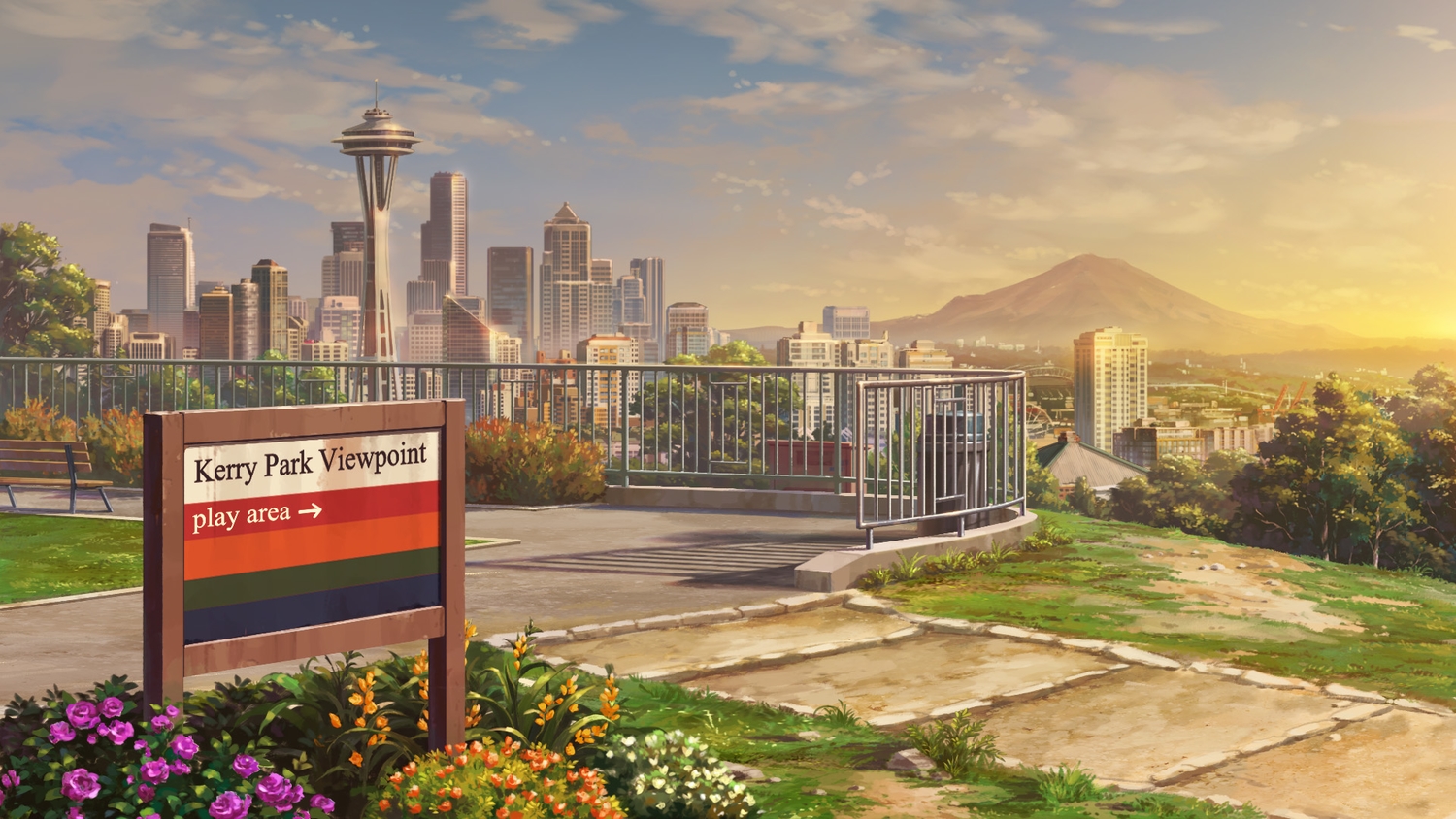 building, city, clouds, dao_dao, flowers, grass, no_humans, original
