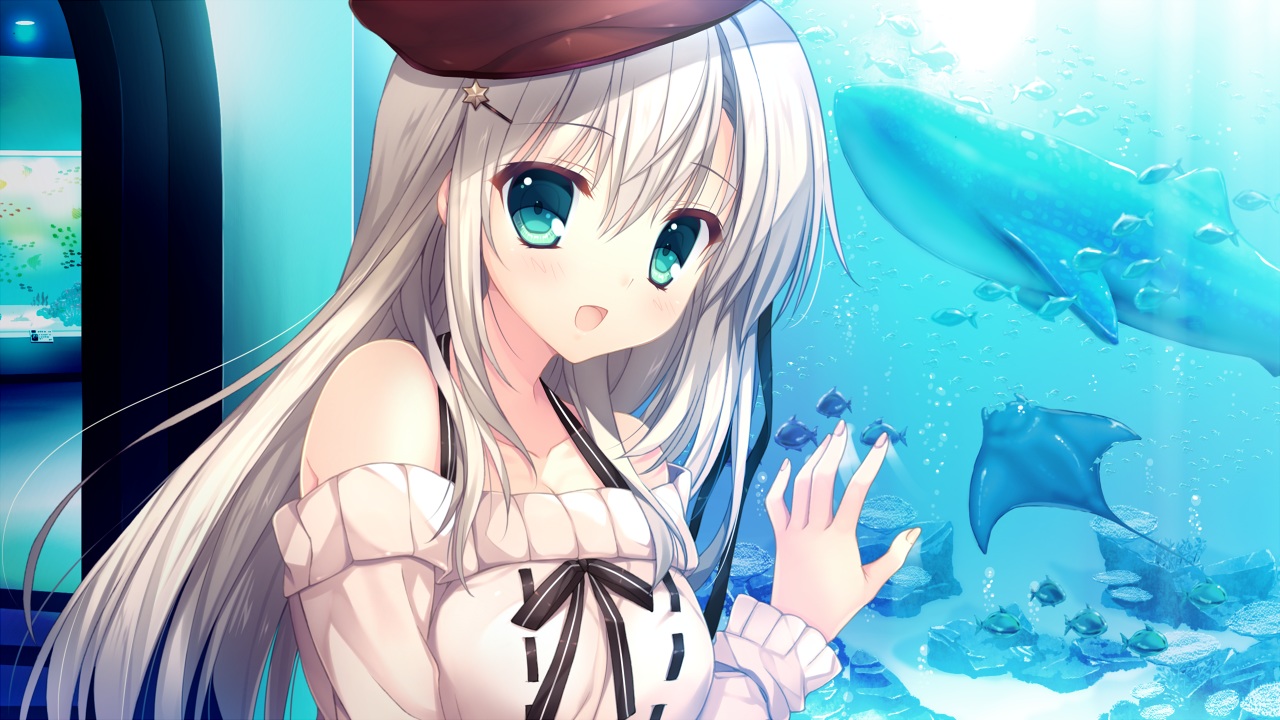 animal, fish, game_cg, haruoto_alice_gram, kuonji_kazuha, long_hair, nanawind, tagme_(artist)