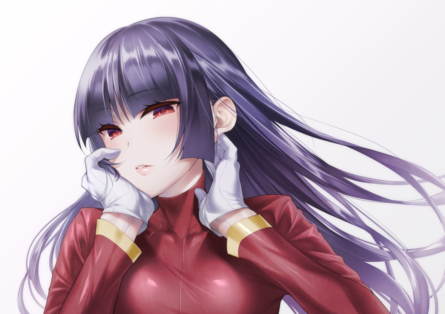 close, gloves, hizuki_akira, long_hair, natsume_(pokemon), pokemon, purple_hair, red_eyes
