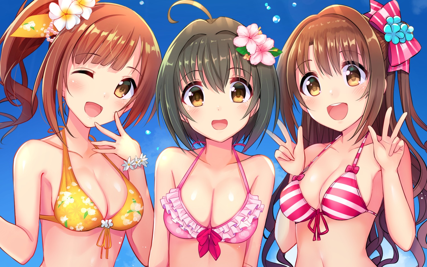 bikini, breasts, close, idolmaster, idolmaster_cinderella_girls, igarashi_kyouko, kohinata_miho, shimamura_uzuki