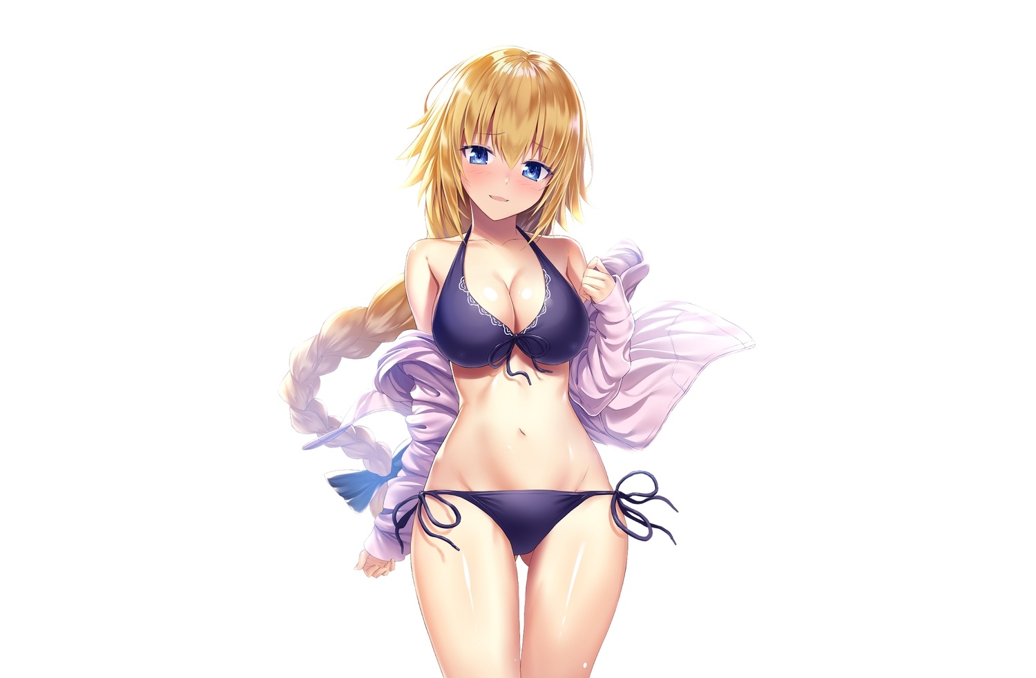 bikini, fate/apocrypha, fate_(series), heirou, jeanne_d'arc_(fate), swimsuit, third-party_edit, white
