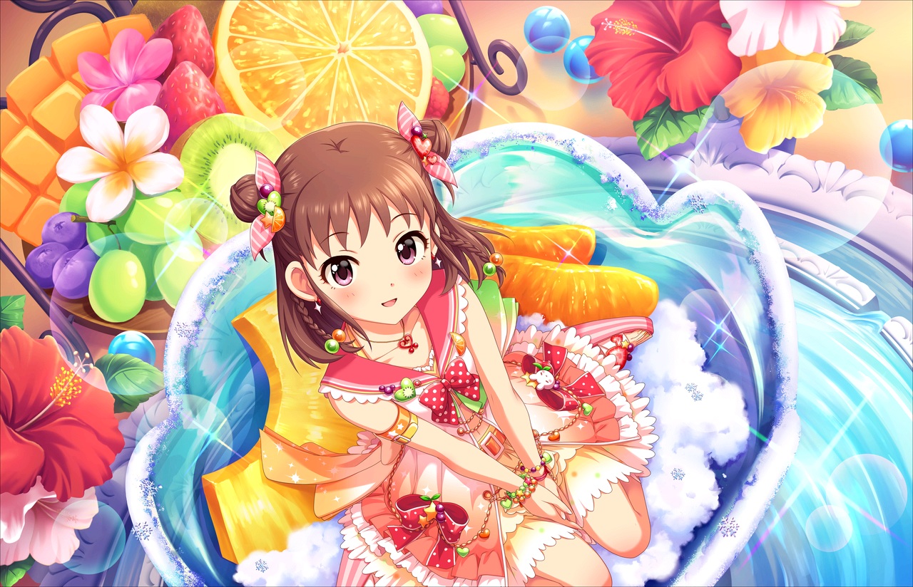 annin_doufu, food, fruit, idolmaster, idolmaster_cinderella_girls, idolmaster_cinderella_girls_starlight_stage, loli, lolita_fashion, munakata_atsumi, strawberry