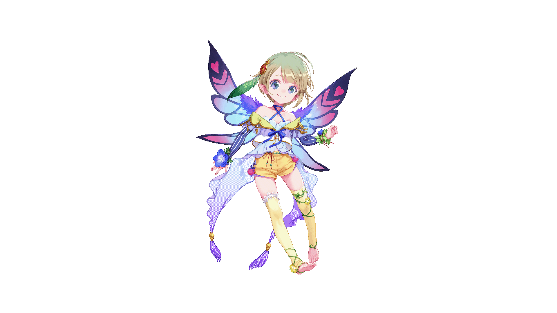 animated, blue_eyes, fairy, kori_(teria_saga), loli, pointed_ears, short_hair, tagme_(artist), teria_saga, thighhighs