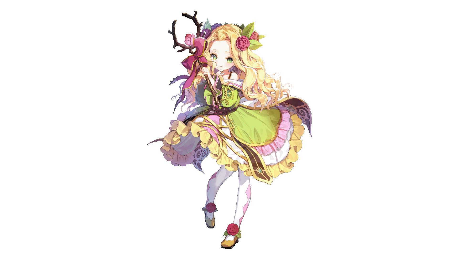 animated, blonde_hair, green_eyes, htmlinputelement], loli, lolita_fashion, long_hair, nina_(teria_saga), tagme_(artist), teria_saga