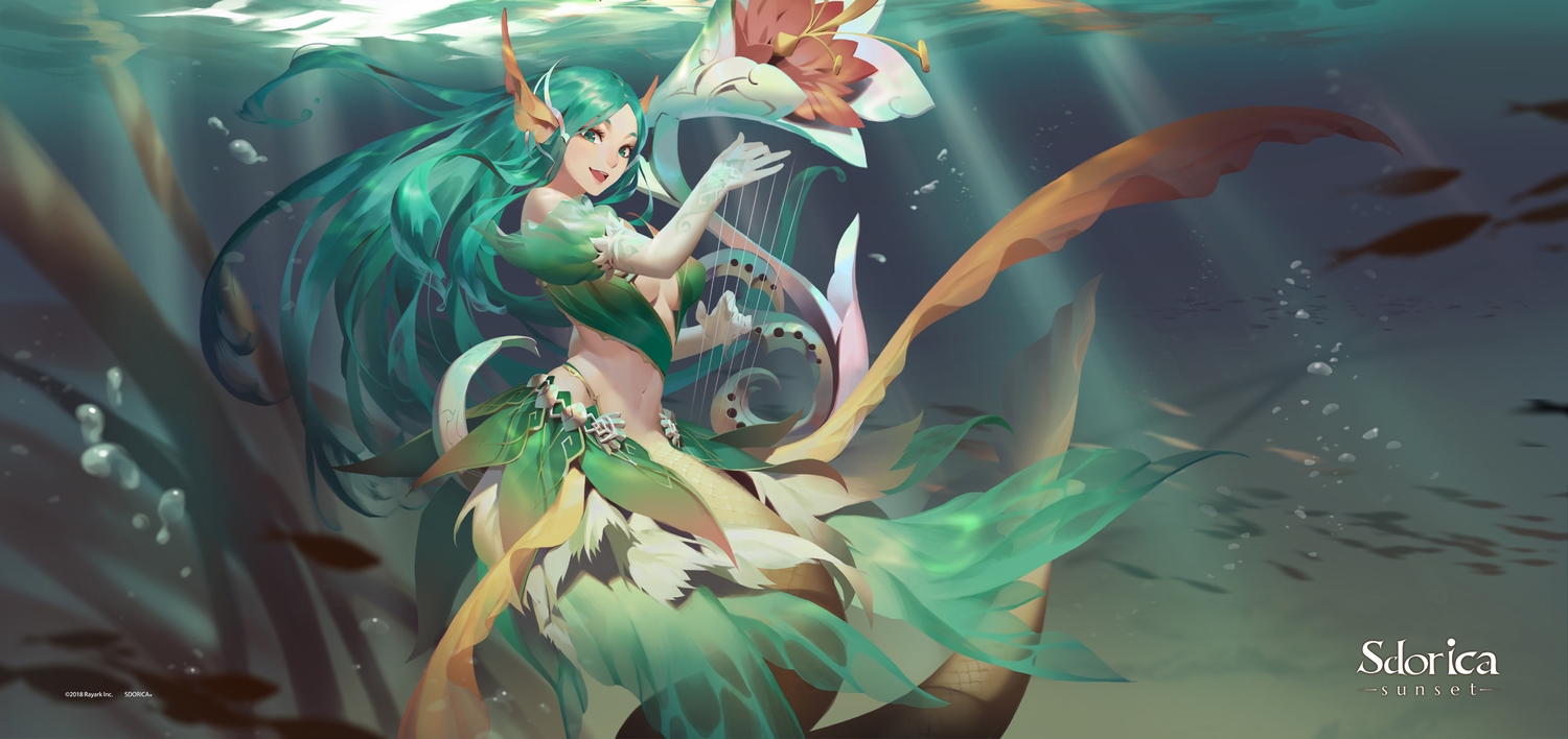 animal, animal_ears, breasts, bubbles, cleavage, elbow_gloves, fish, gloves