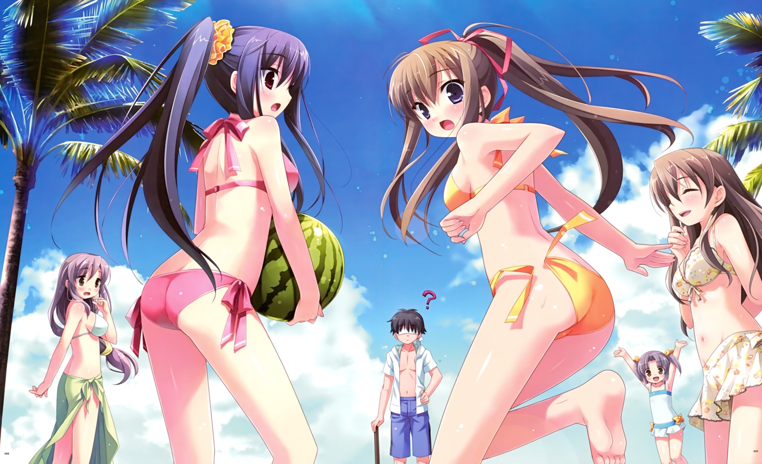 ass, bikini, cube, itou_hinako, kanekiyo_miwa, loli, miyazawa_midori, natsu_no_ame