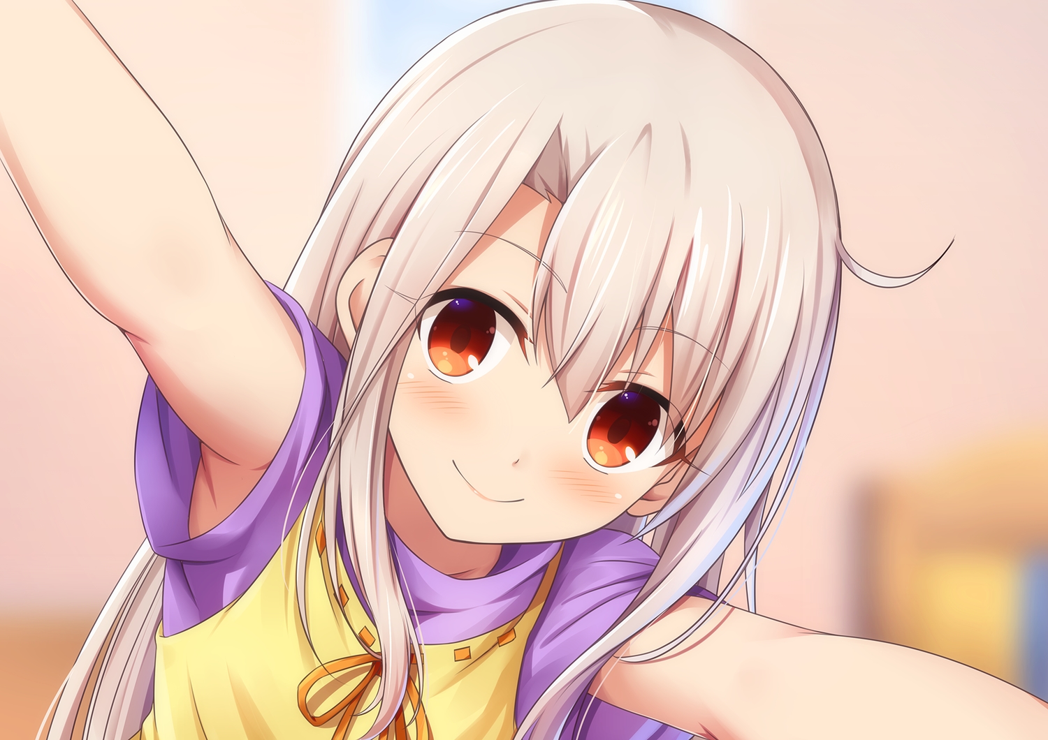 blonde_hair, blush, close, fate/kaleid_liner_prisma_illya, fate_(series), illyasviel_von_einzbern, loli, long_hair, morokoshi_(tekku), red_eyes
