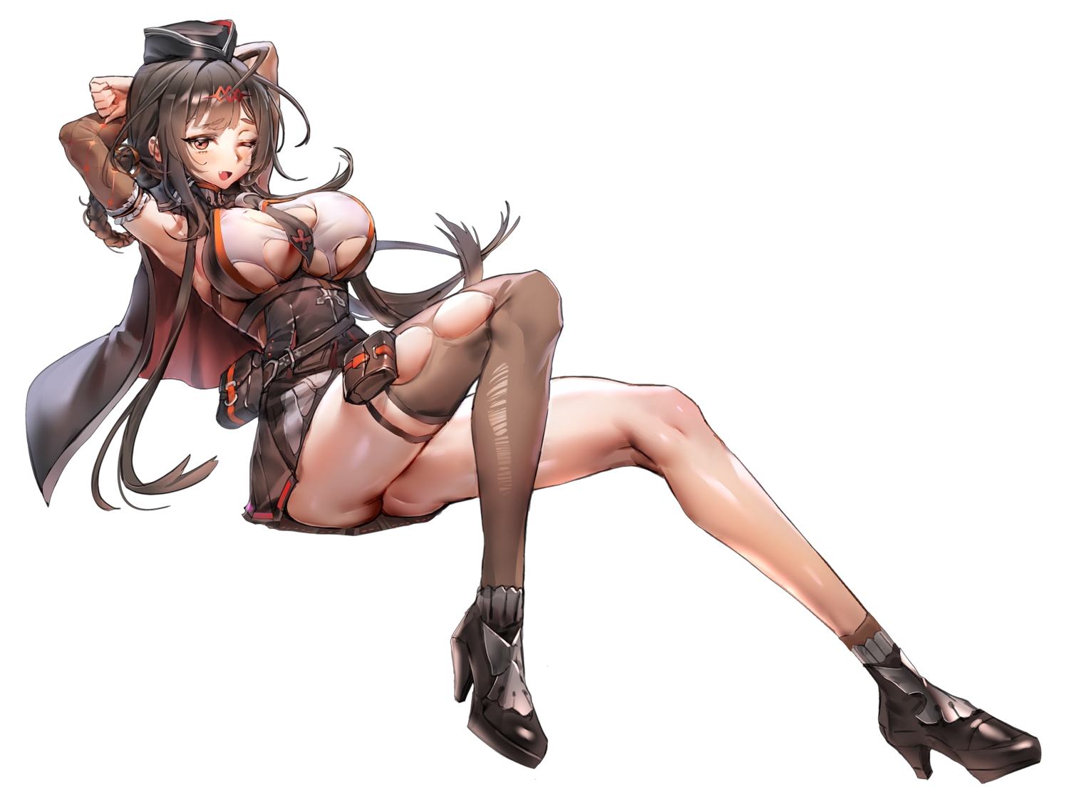 anthropomorphism, dsr-50_(girls_frontline), girls_frontline, muloli, torn_clothes