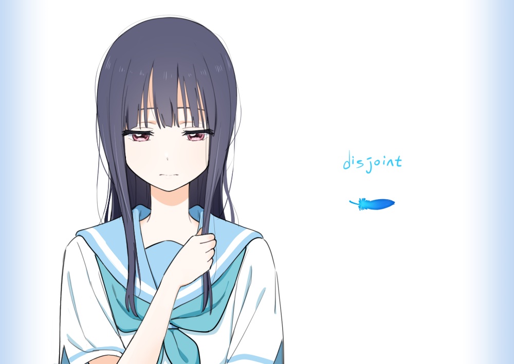 black_hair, brown_eyes, deadnooodles, gradient, hibike!_euphonium, liz_to_aoi_tori, long_hair, school_uniform