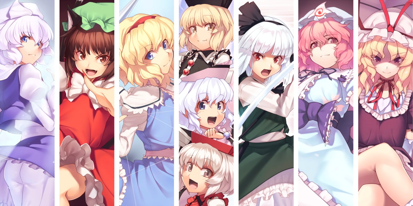 alice_margatroid, animal_ears, aqua_eyes, blonde_hair, blue_eyes, brown_eyes, brown_hair, catgirl