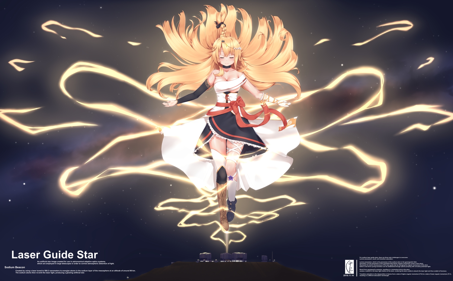 blonde_hair, boots, bow, braids, breasts, cleavage, etsunami_kumita, long_hair