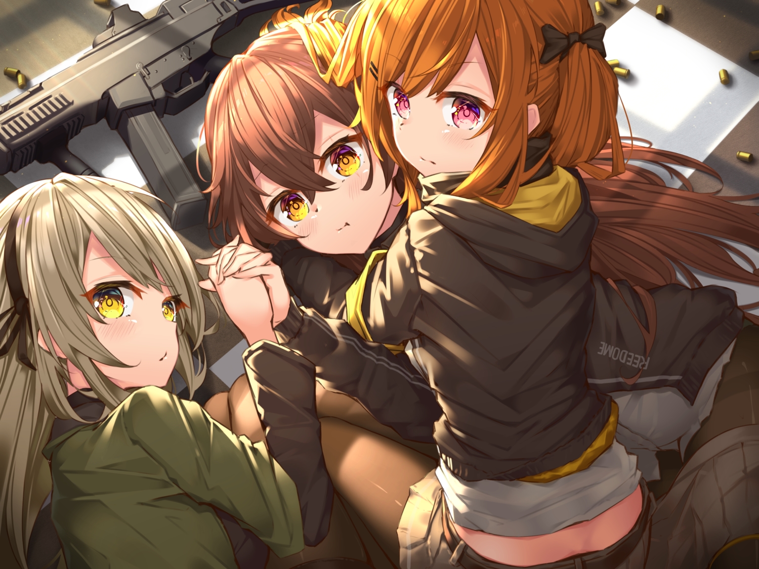 anthropomorphism, girls_frontline, gun, habu., ump-40_(girls_frontline), ump-45_(girls_frontline), ump-9_(girls_frontline), weapon