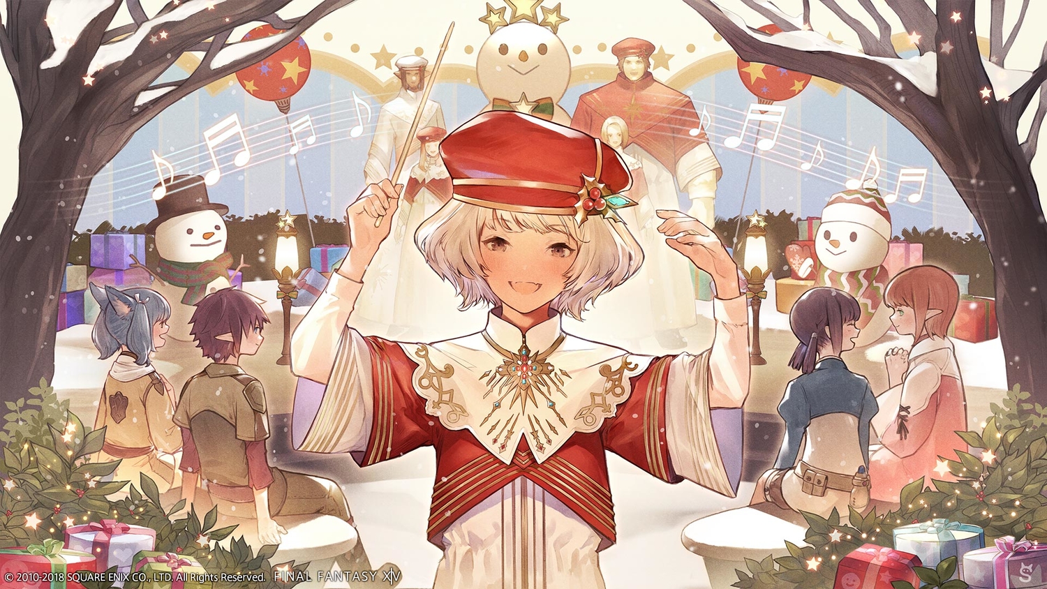 black_eyes, blonde_hair, blue_eyes, brown_hair, christmas, elezen, final_fantasy, final_fantasy_xiv