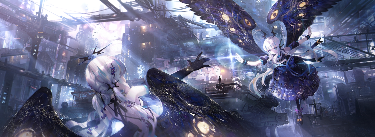building, city, dress, elbow_gloves, gloves, industrial, kvpk5428, lolita_fashion