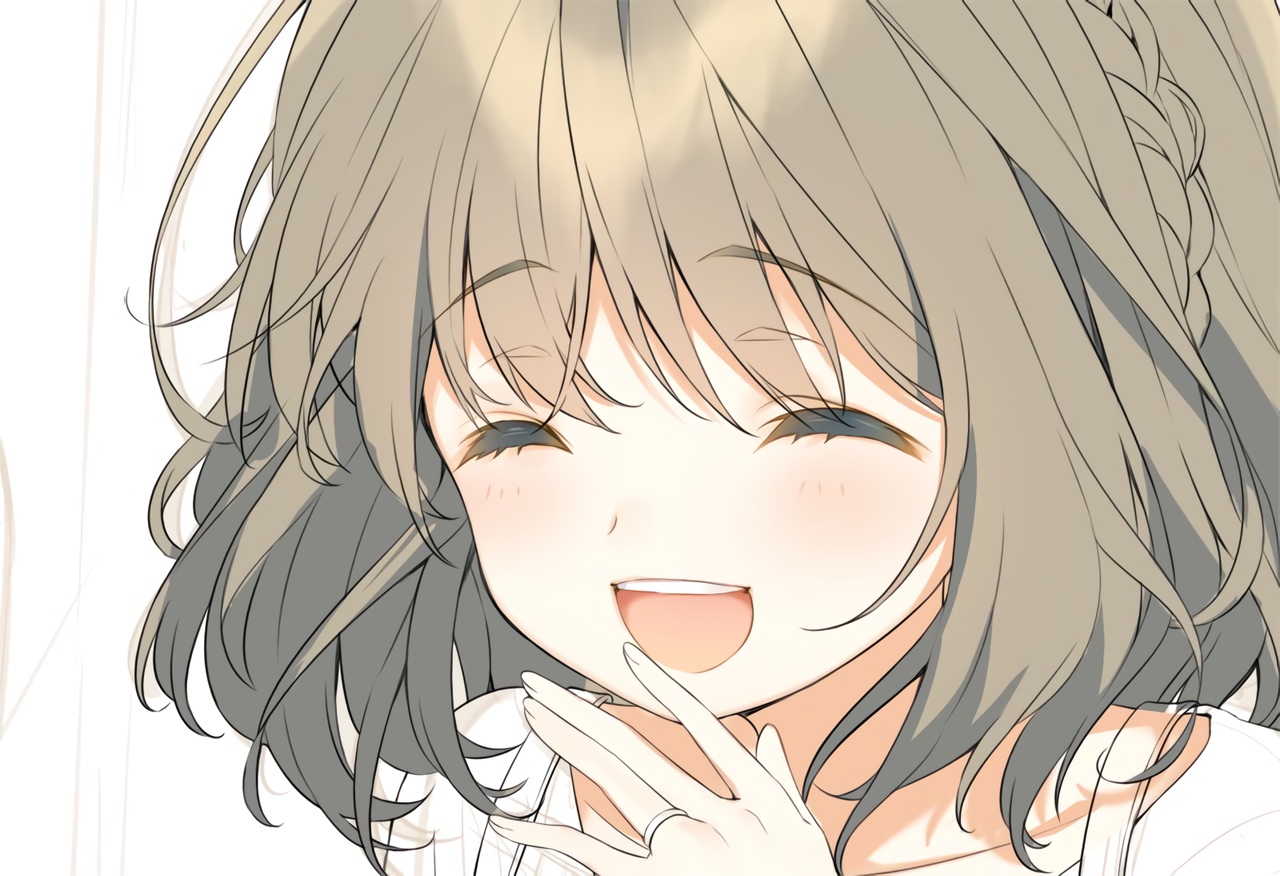 braids, brown_hair, close, kurokuma_(kuro_kumagaya), original, short_hair, sketch, waifu2x