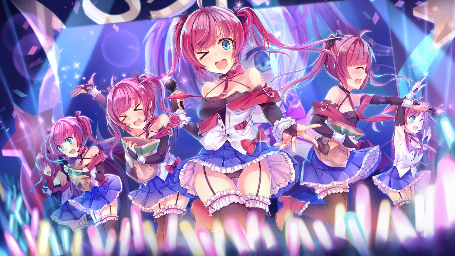 anthropomorphism, aqua_eyes, azur_lane, blush, collar, elbow_gloves, gloves, music